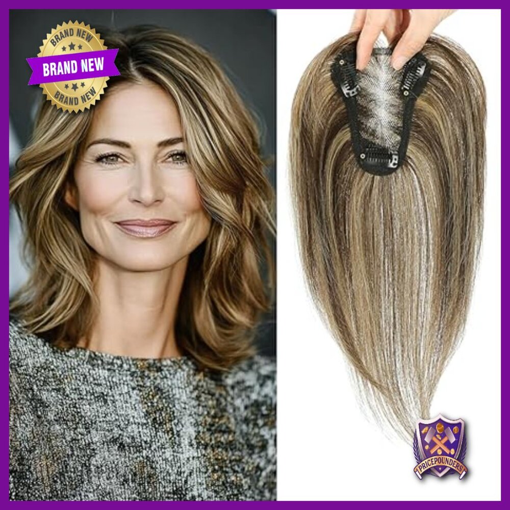10 Inch Human Hair Topper Swiss Lace Base Hairpiece for Thinning Hair